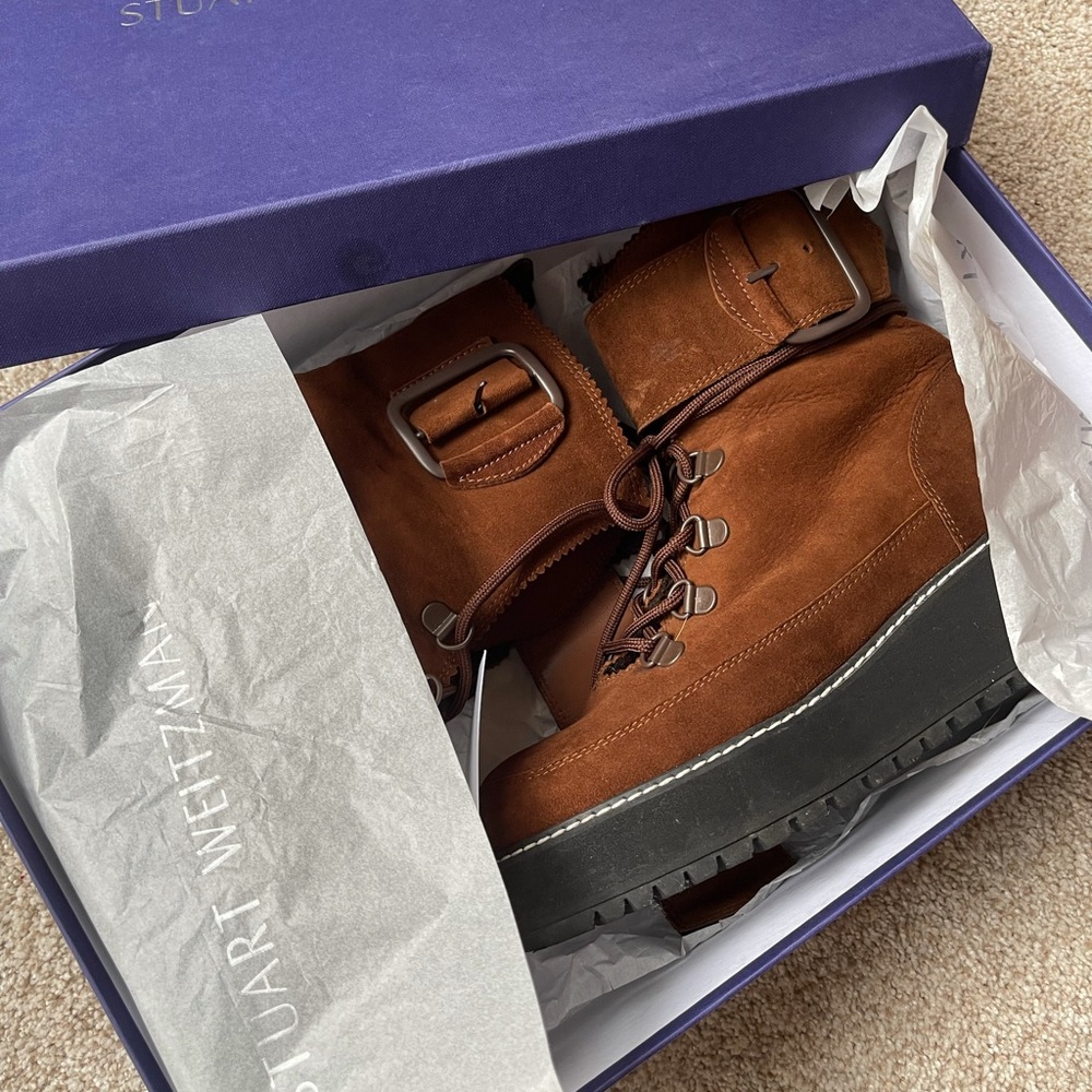 Stuart Weitzman Attackit Walnut Boots - image 7